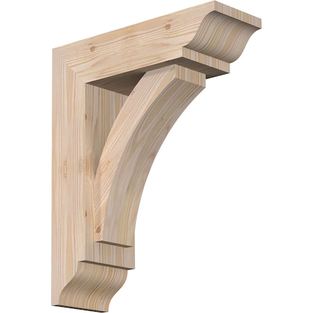 Ekena Millwork Thorton Traditional Smooth Bracket w/ Offset Brace, Douglas Fir, 5 1/2"W x 16"D x 20"H BKT0604X16X20THR01SDF
